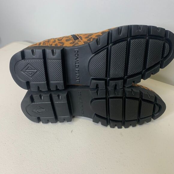 Donald Pliner Suede Boots Leather Animal Print‎ Combat Hiker Biker 7 NEW - Picture 9 of 12